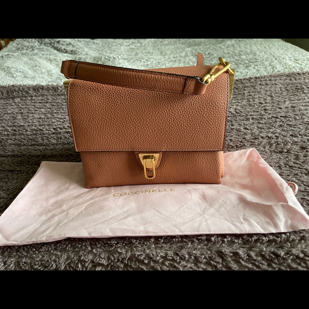 Coccinelli litchi color Italian leather bag